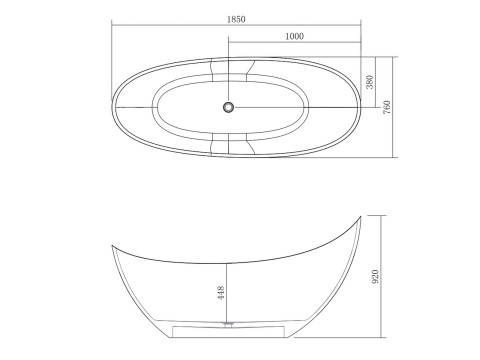 Vrijstaand bad - Solid surface - Jules